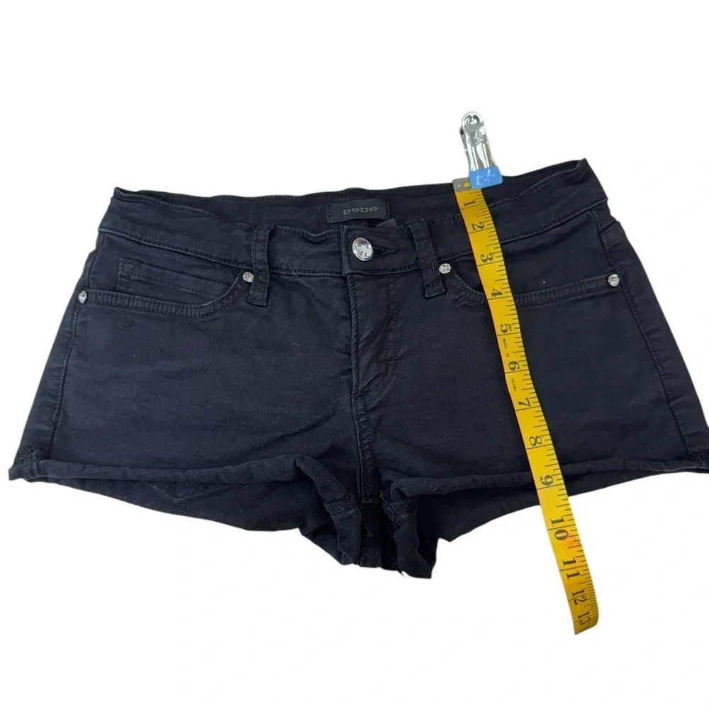 bebe.  Black Jean Shorts Fitted Style - Picture 4 of 7